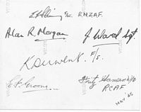 Flight Lieutenant E.G. Fleming crew signatures